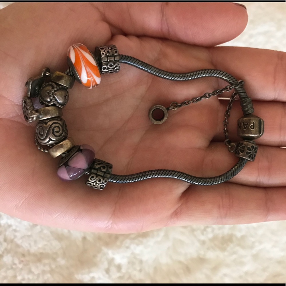 Pandora bracelet with charms